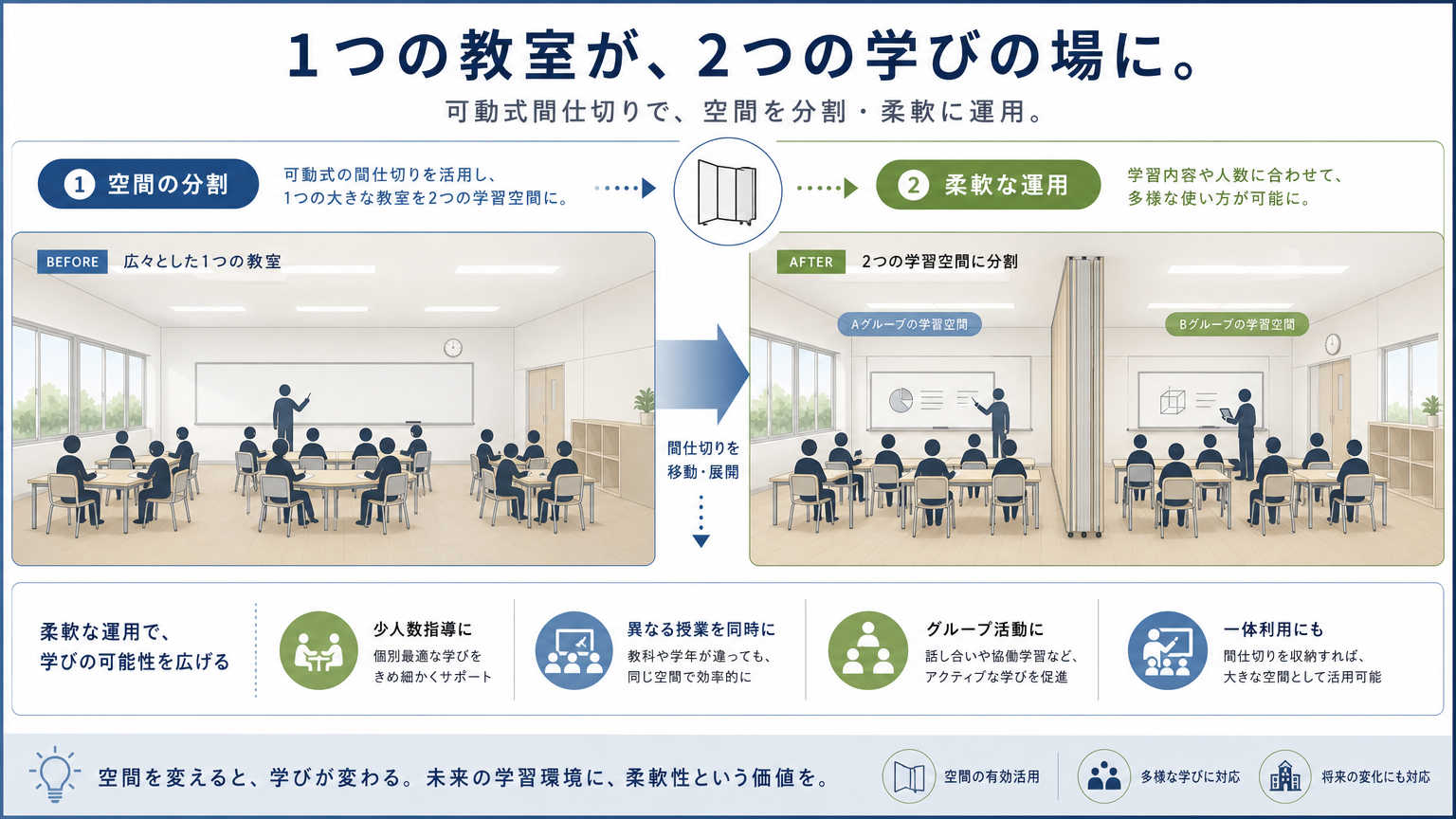 教室の間仕切り活用とは
